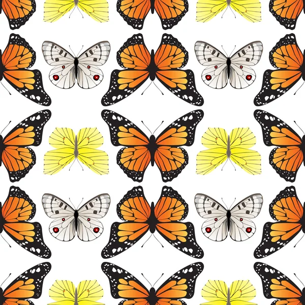 Adorno de mariposa sin costuras — Vector de stock