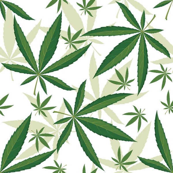 Ornamento sem costura cannabis — Vetor de Stock