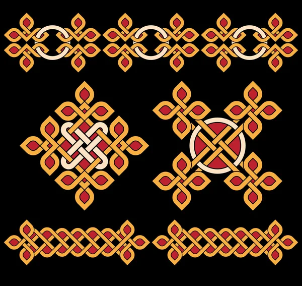 Ornamenti celtici set — Vettoriale Stock