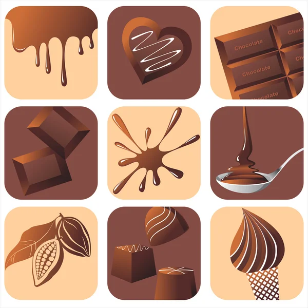 Set di choco . — Vettoriale Stock