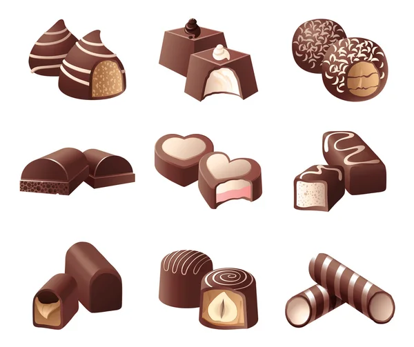 Chocolade snoepjes — Stockvector