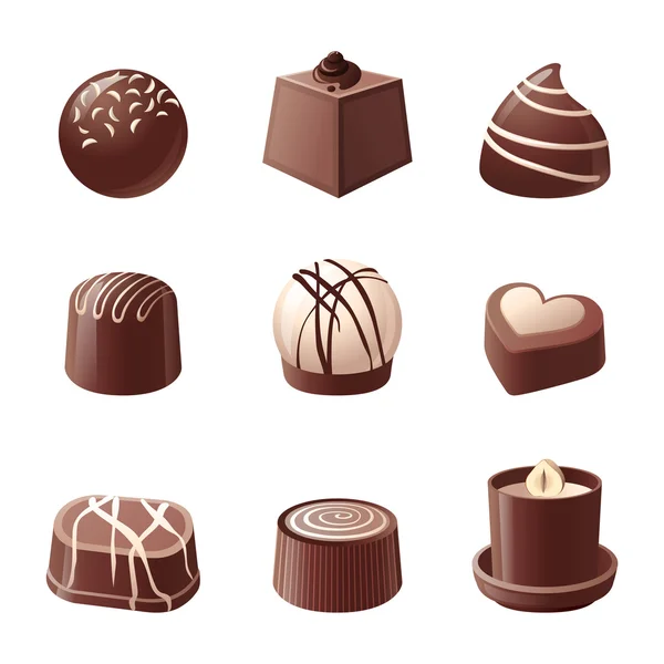 Chocolate candies — Stock Vector