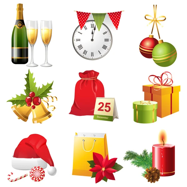 Christmas icons set — Stock Vector