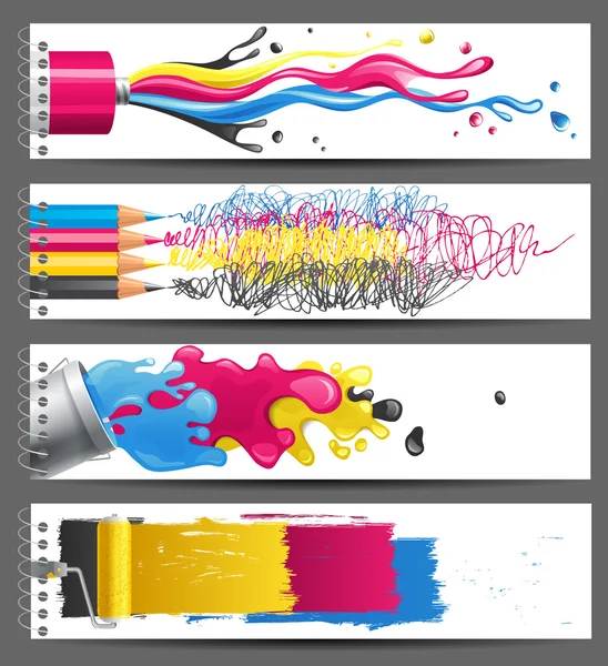 Cmyk-Banner — Stockvektor