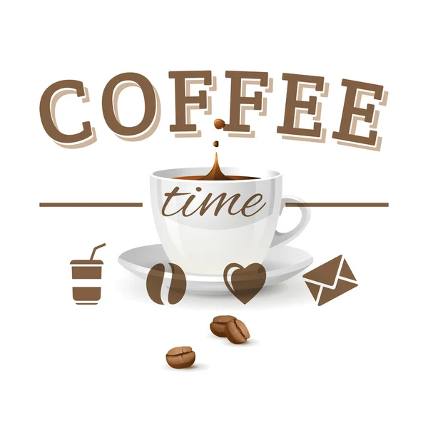 Hora del café — Vector de stock