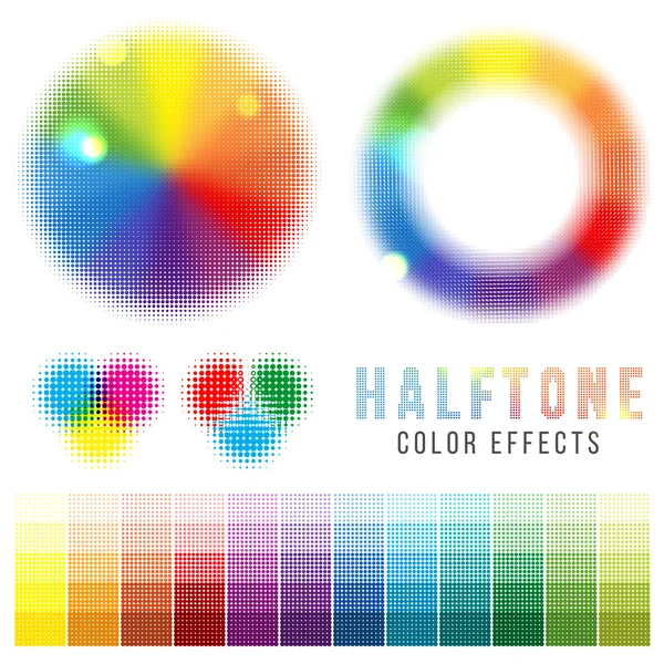 Color halftone effects — Stock Vector