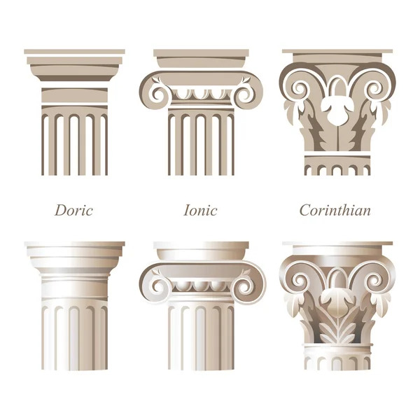 Columns in different styles — Stock Vector