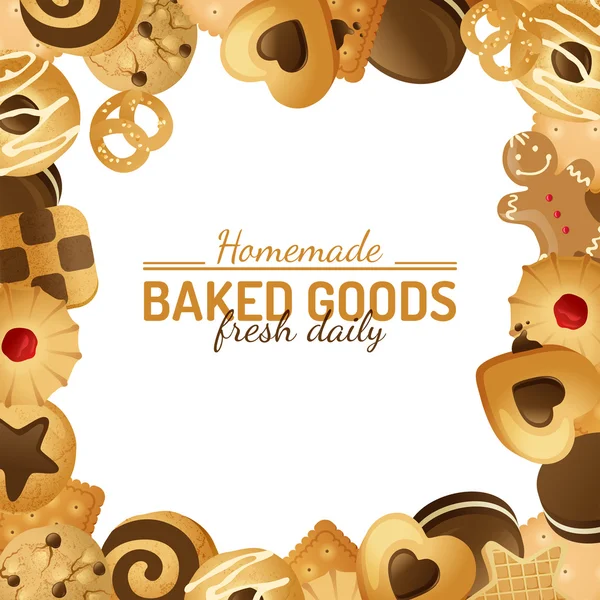 Fundo brilhante com cookies —  Vetores de Stock