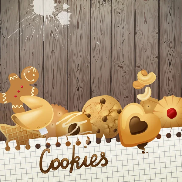 Fundo com cookies — Vetor de Stock