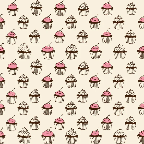 Cupcake senza cuciture — Vettoriale Stock