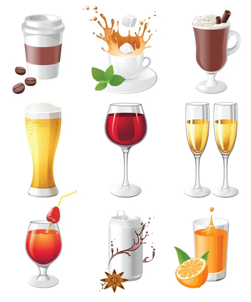 Iconos de bebidas — Archivo Imágenes Vectoriales