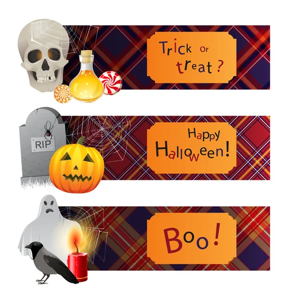 Banners de Halloween — Vector de stock