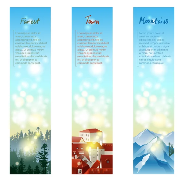 Banners de paisagem — Vetor de Stock