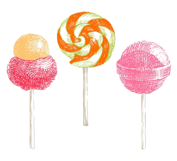 Hand drawn lollipops — Stock Vector