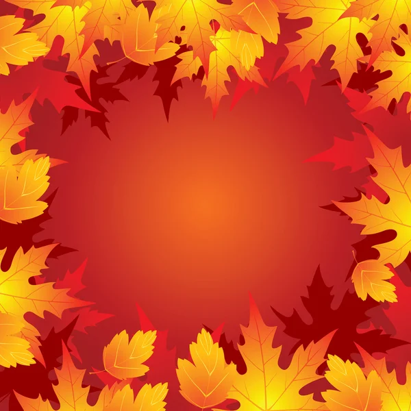 Quadro de folhas de outono — Vetor de Stock