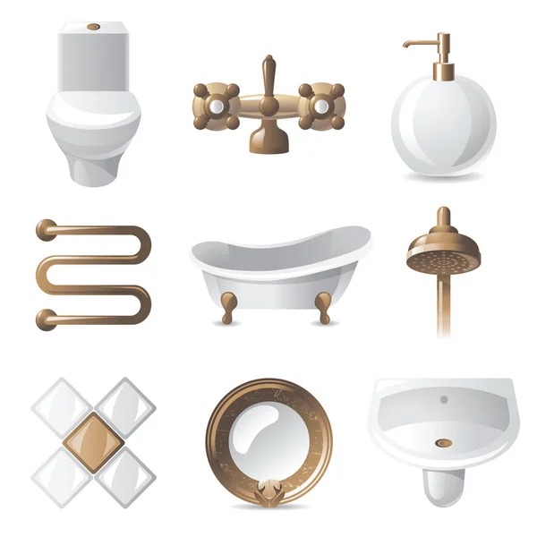 Iconos de baño — Vector de stock