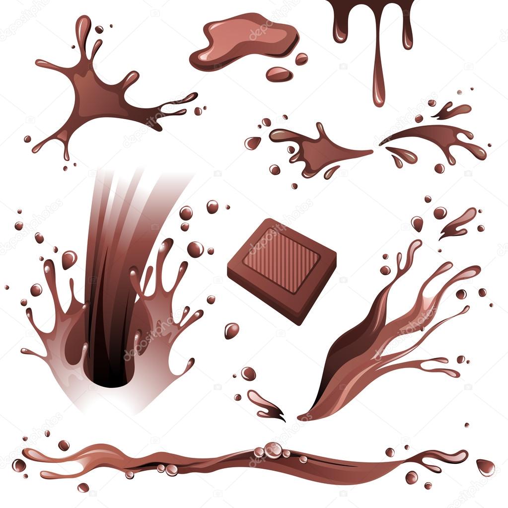 Chocolate splashes set