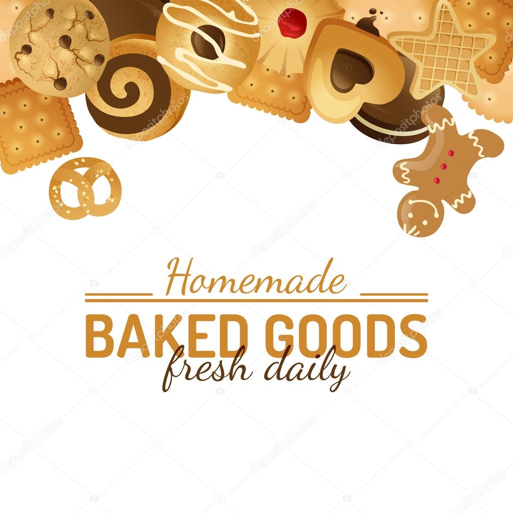 bright background with cookies