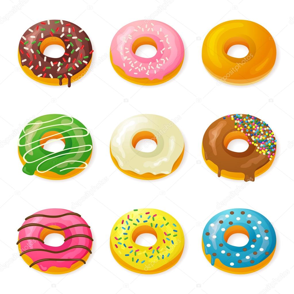 Set of tasty donuts