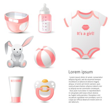 Bebek duş Icons set