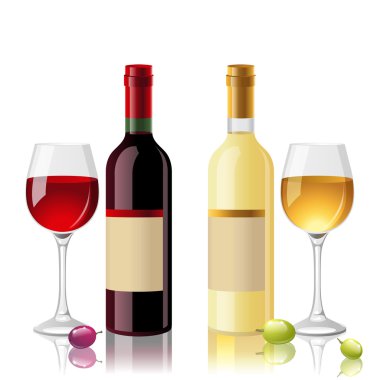 kırmızı ve beyaz şarap.