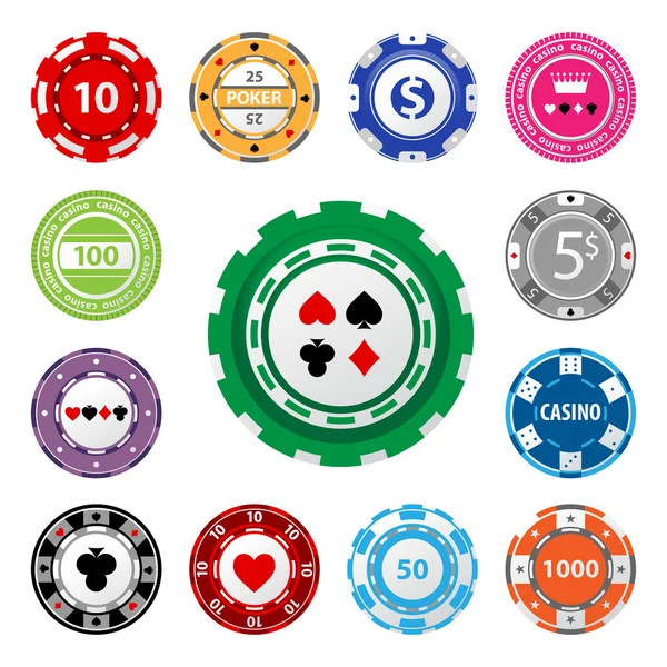 Gambling chips — Stock Vector