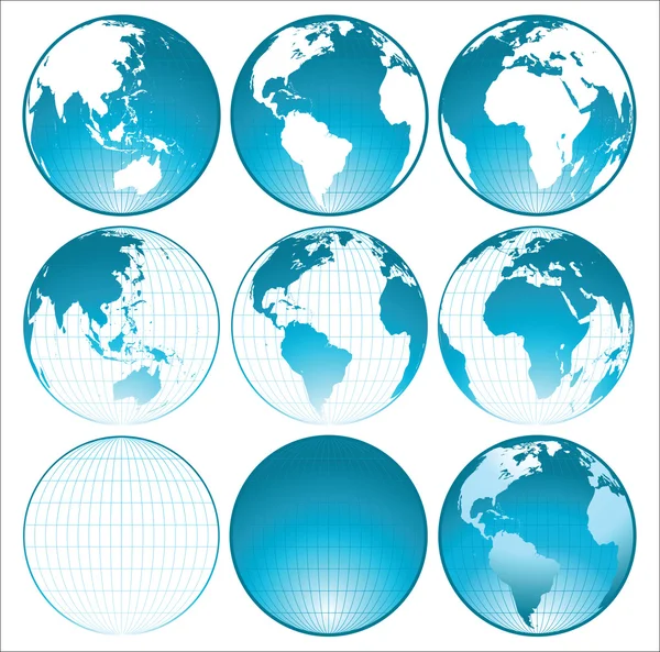 Globes collection new — Stock Vector