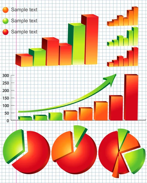 Renkli iş grafikleri — Stok Vektör
