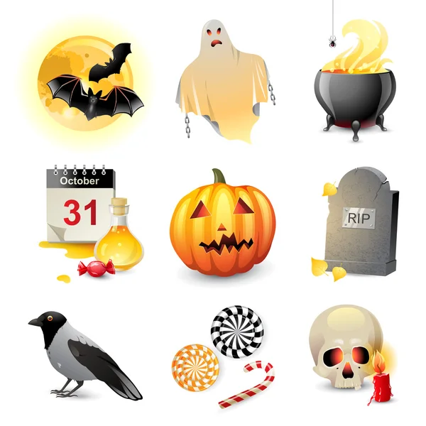 Halloween ikony — Stockový vektor