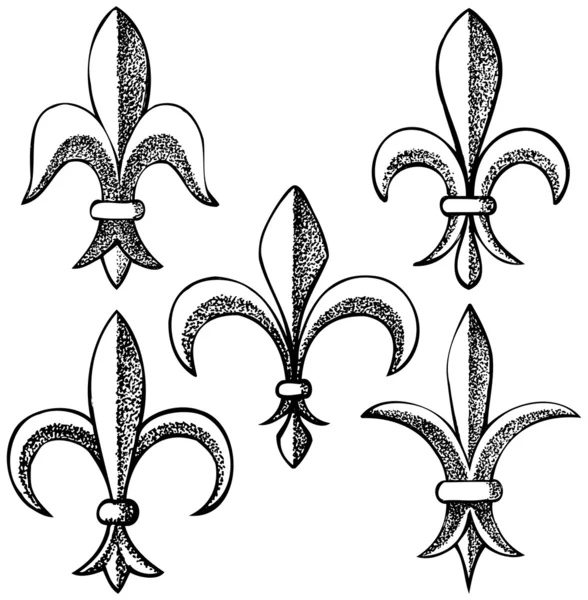 Hand getrokken fleur de lis — Stockvector