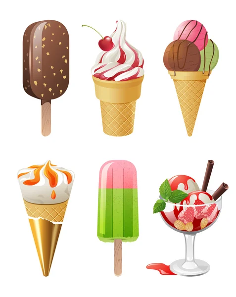 Set de helados — Vector de stock