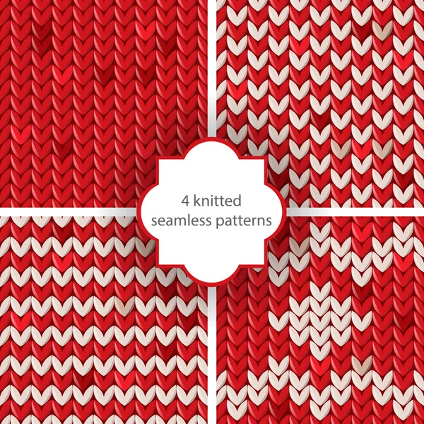 Knitted patterns — Stock Vector