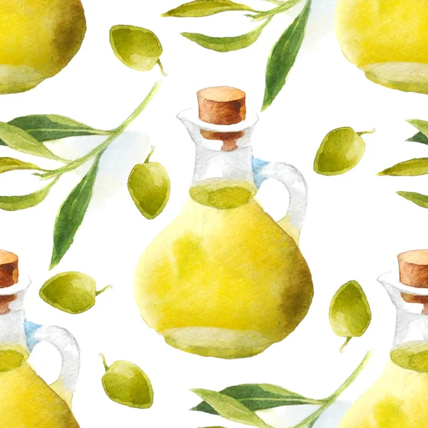 Aquarelle modèle d'huile d'olive — Image vectorielle