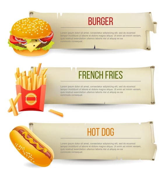 Fastfood banners — Stockvector