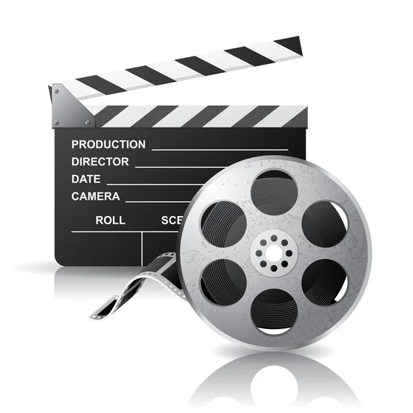Film klepel en filmrol — Stockvector