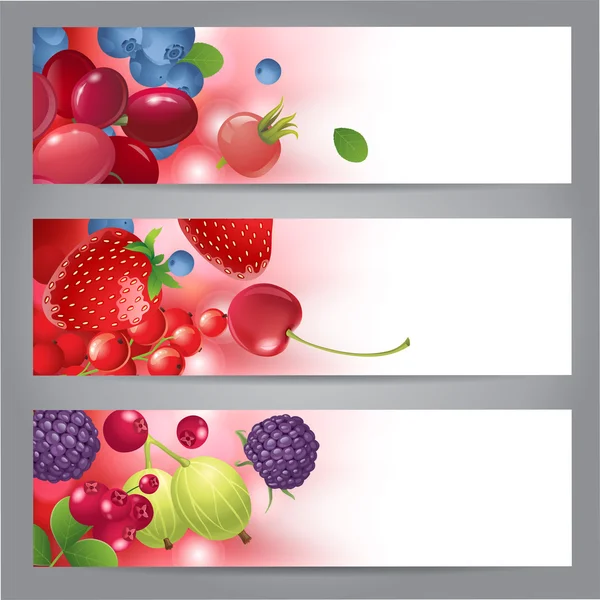 Banners with berries — Stock Vector