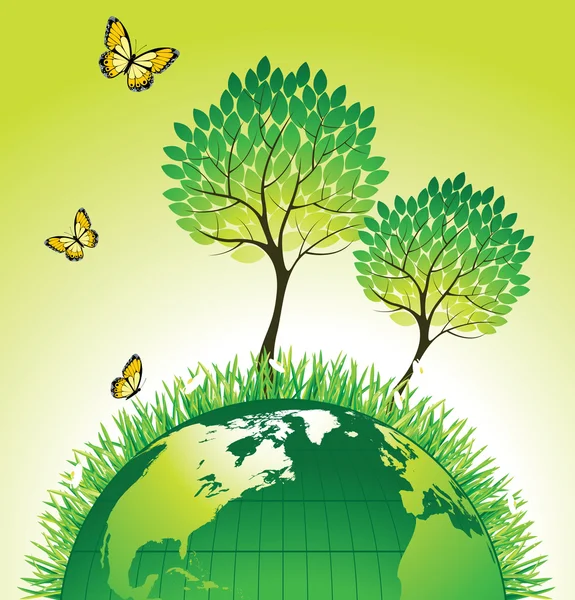 Green planet. — Stock Vector