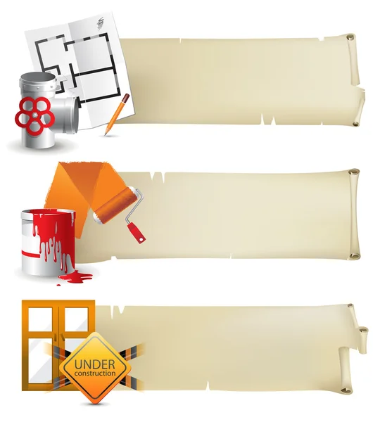 Papierbanner reparieren — Stockvektor