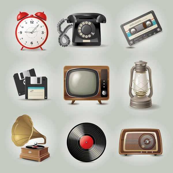 Retro icons — Stock Vector