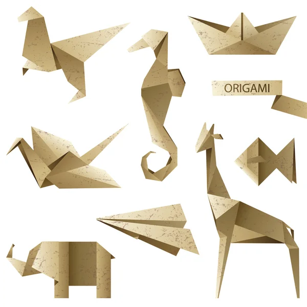 Set origami vecchio stile — Vettoriale Stock