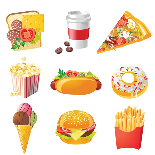 Fastfood icons — Stock Vector