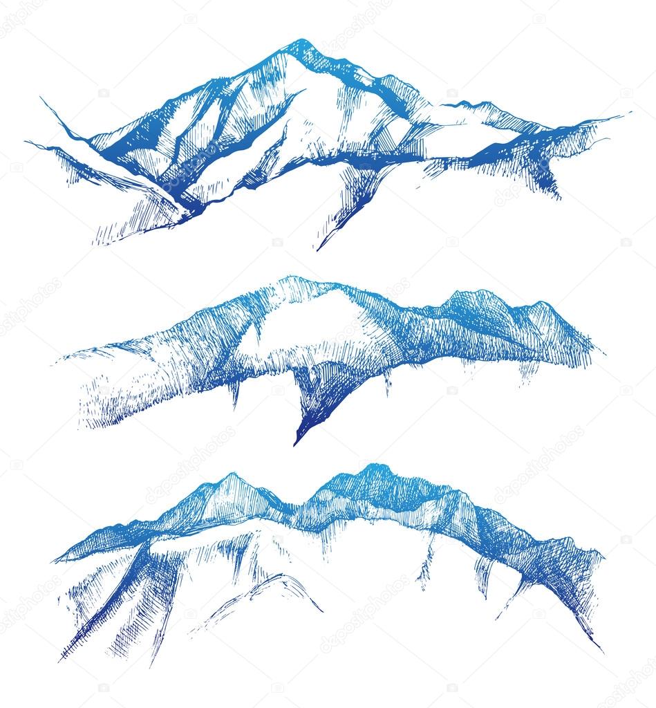 hand drawn mountains