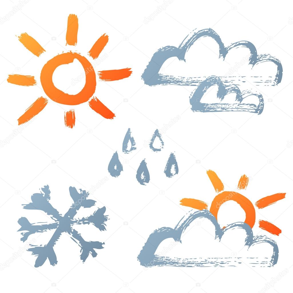 Hand drawn weather icons