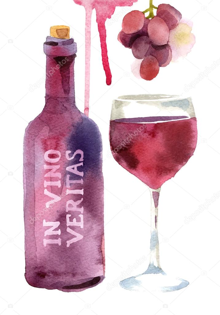 watercolor wine set
