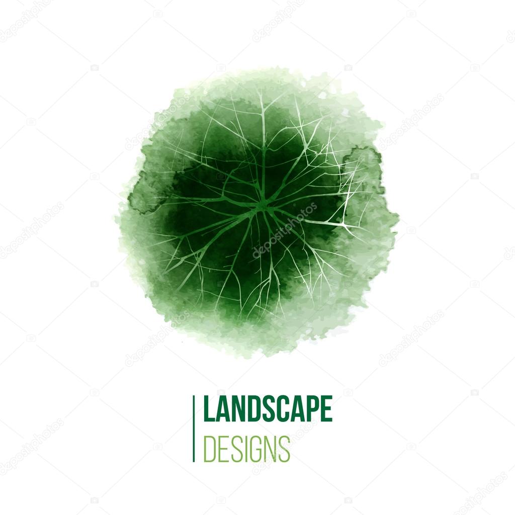 hand drawn landscape design logo