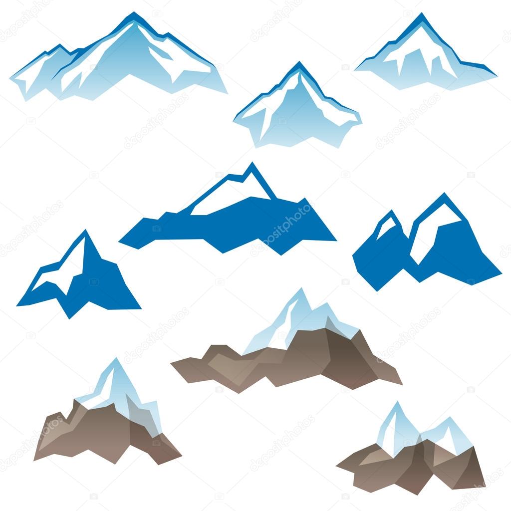 stylized mountains icons
