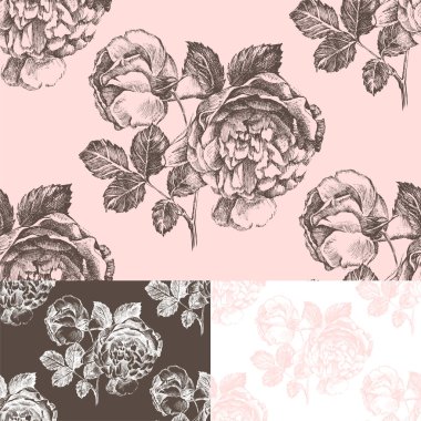 ile Seamless Modeli el çizilmiş güller