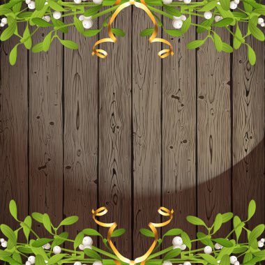 Ökse otu kenarlıklı ahşap arka plan