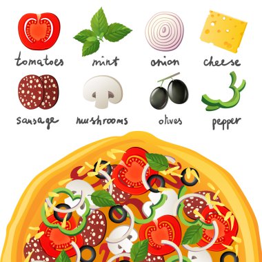Pizza ve malzemeler
