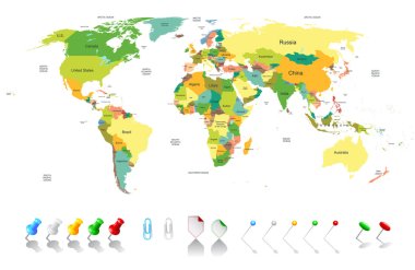 Political world map  clipart